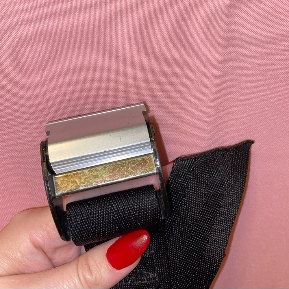 Car Seat ‘Belt’ w/ Silver Buckle Black Punk Goth Hot Topic Skater Y2K Rock Metal
